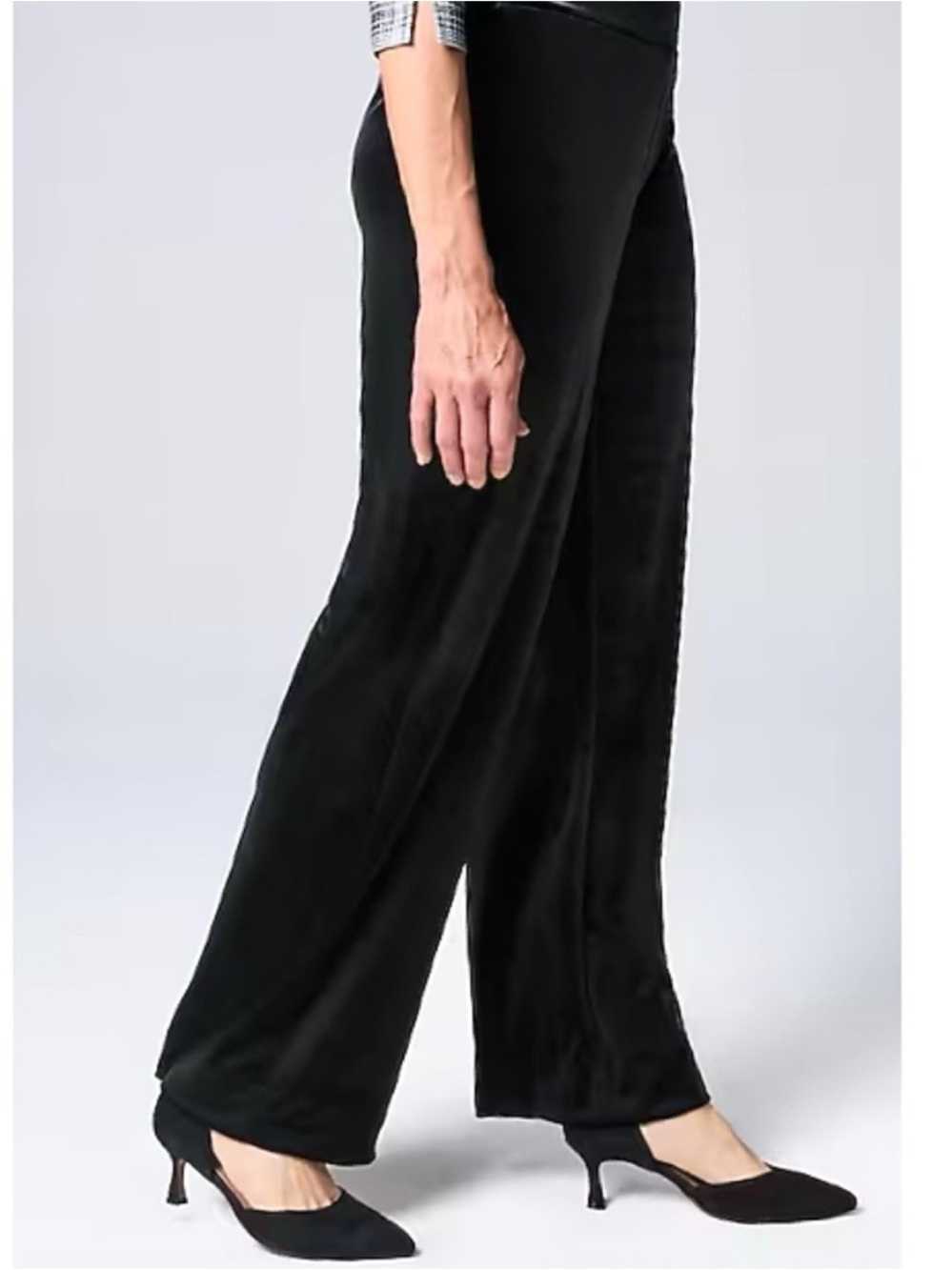 J. Jill Wearever Velvet Pants Women’s Size M Pull On Wide Leg Travel Elegant